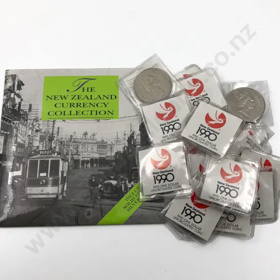 NZ 1990 Treaty of Waitangi Unc $1 x18 and coin set