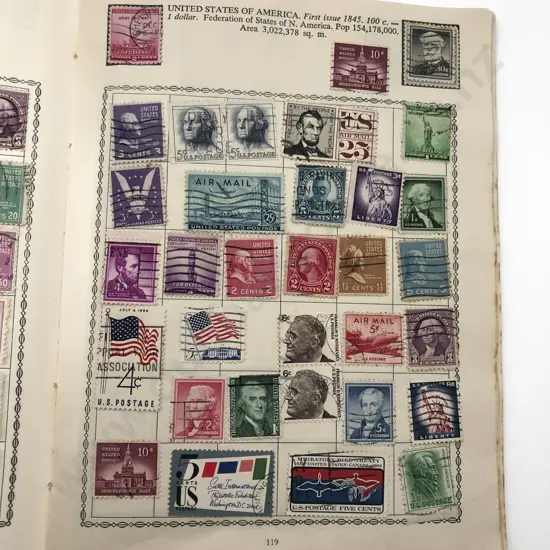 Three Vintage Small World Stamp Albums