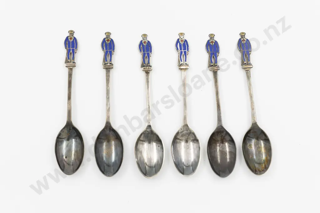 Rare Cased Set Of 6Six Liberty & Co S/S & Enamel Coffee Spoons Image 1++