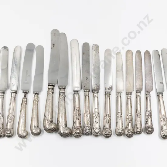 Five Antique S/S Handled Pistol Grip Knives