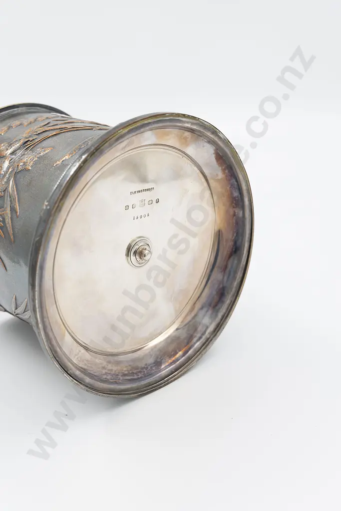 C19th Elkington & Co Sheffield Plate Biscuit Barrel Image 1++