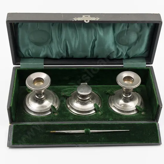 Edw VII Cased S/S 4pce Desk Set