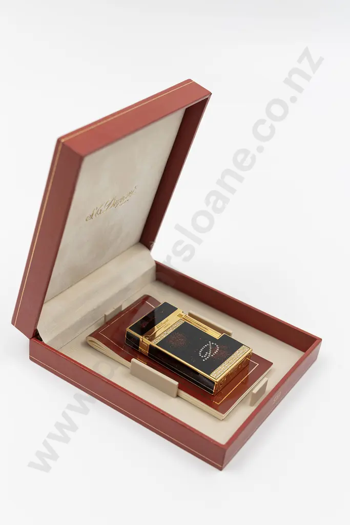 Vintage S T Dupont Gold Dust Laque De Chine Lighter Image 1++