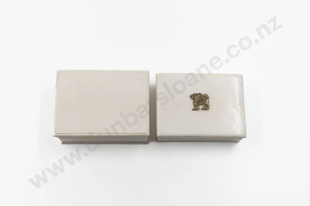 Pair Of Antique Ivory Cigarette Boxes Image 1++