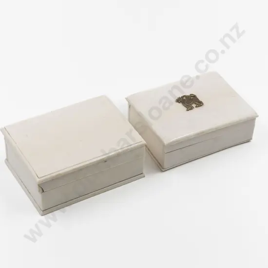 Pair Of Antique Ivory Cigarette Boxes
