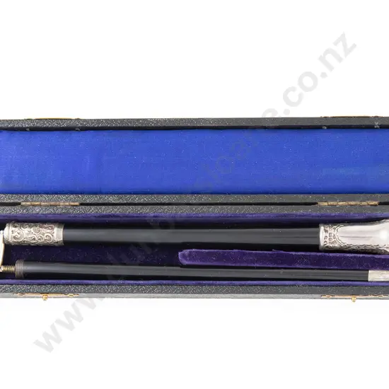Vict S/S Mounted Ebonized Folding Conductor's Baton