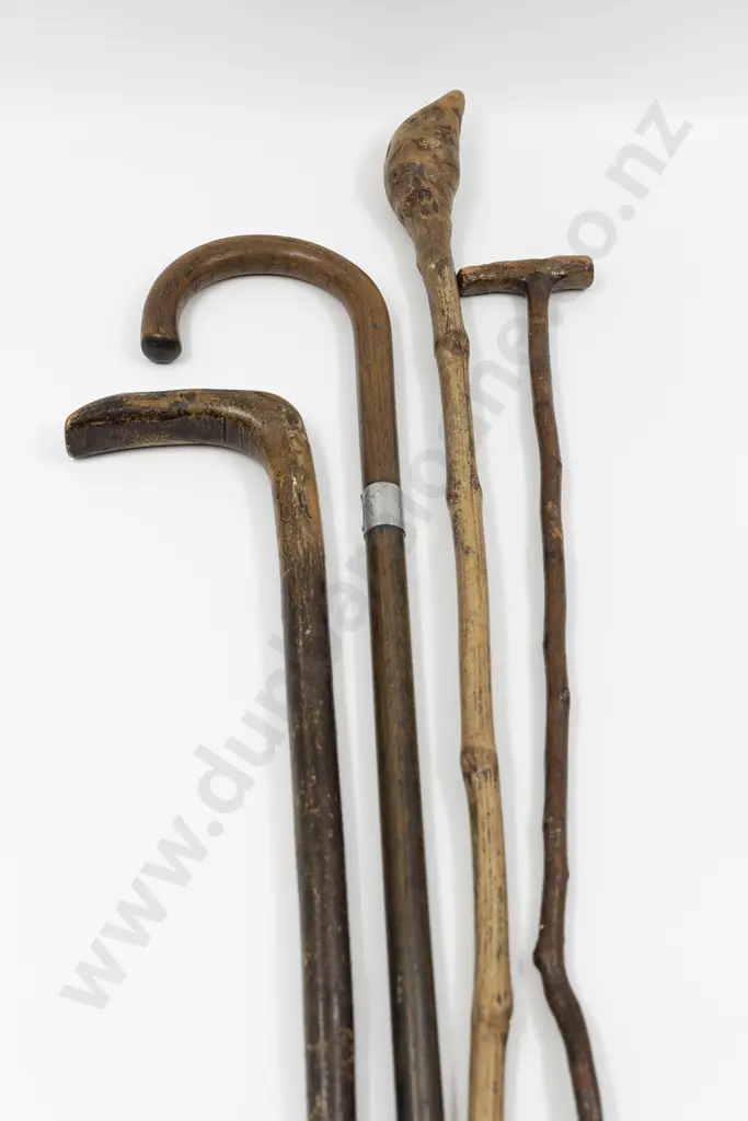 Four Antique Walking Sticks Image 1++