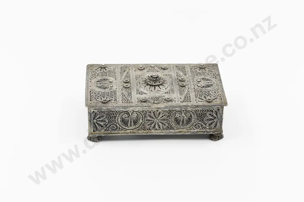 Eastern Silver Filigree Box Image 1++