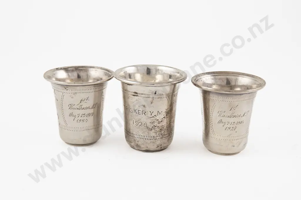 Three C1920s S/S Kiddush Cups Image 1++