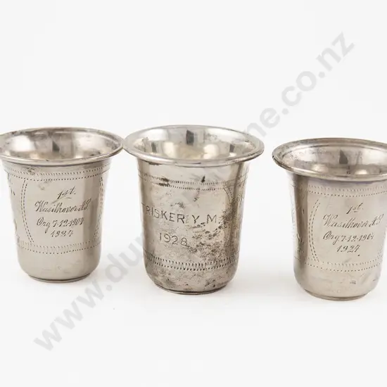 Three C1920s S/S Kiddush Cups