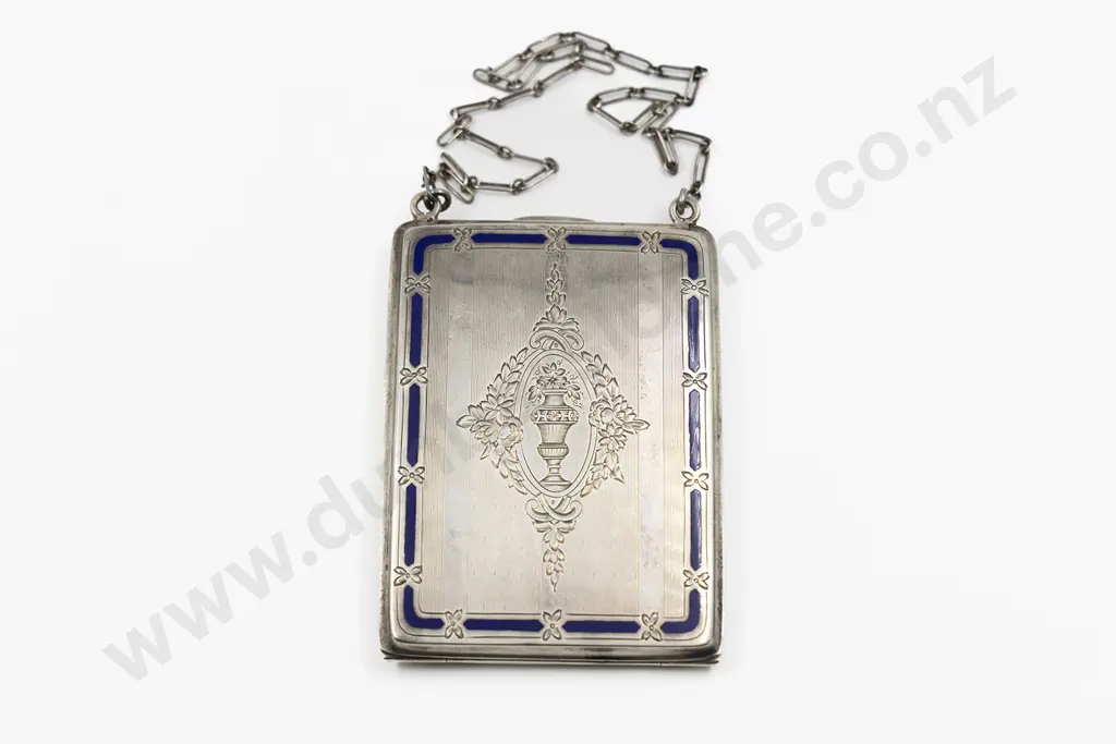 Fine Quality American S/S & Enamel Cigarette Case/Compact/Coin Holder Image 1++