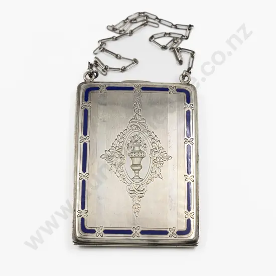 Fine Quality American S/S & Enamel Cigarette Case/Compact/Coin Holder