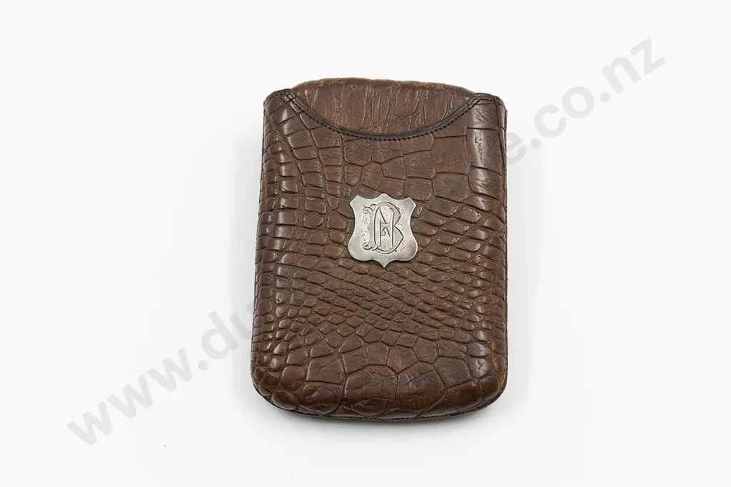 Edwardian Crocodile Skin Cigar Pouch Image 1++
