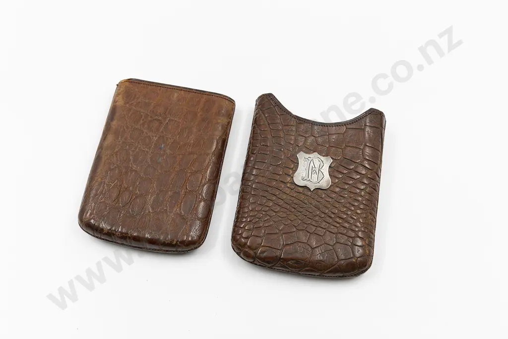 Edwardian Crocodile Skin Cigar Pouch Image 1++