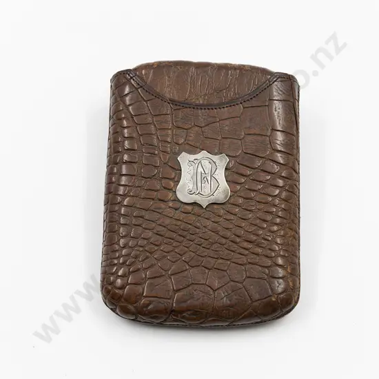 Edwardian Crocodile Skin Cigar Pouch