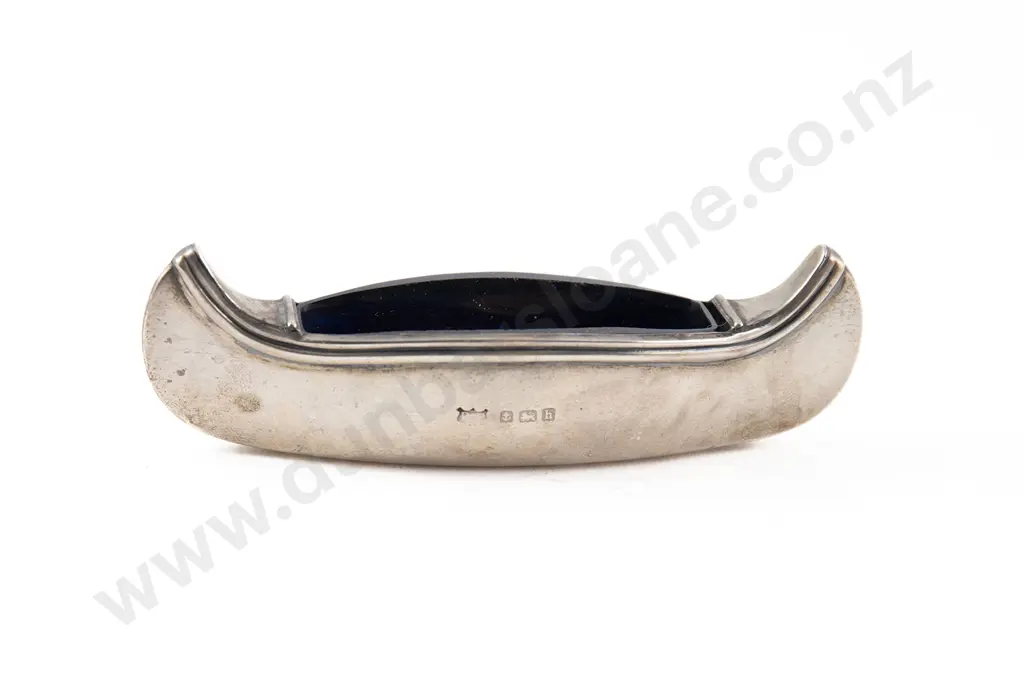 Novelty Edw VII S/S Salt In The Form Of A Native American Canoe Image 1++