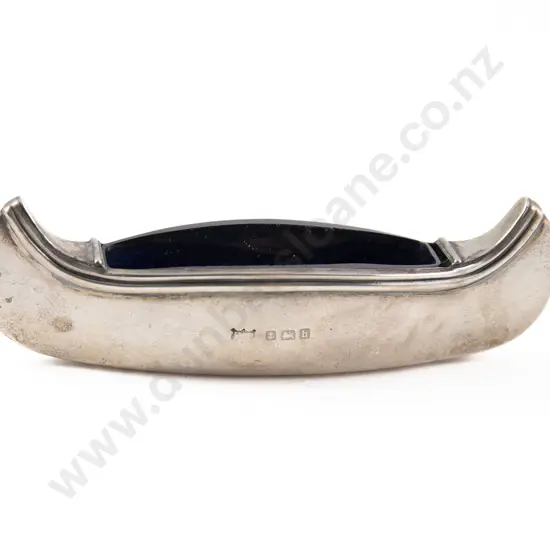 Novelty Edw VII S/S Salt In The Form Of A Native American Canoe