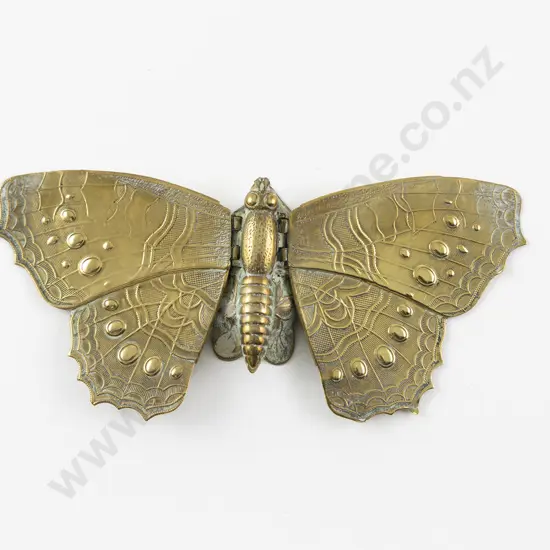 Victorian Brass Butterfly Sewing Needle Case