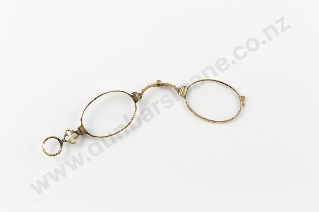 Victorian Gold Plated Folding Lorgnettes Image 1++