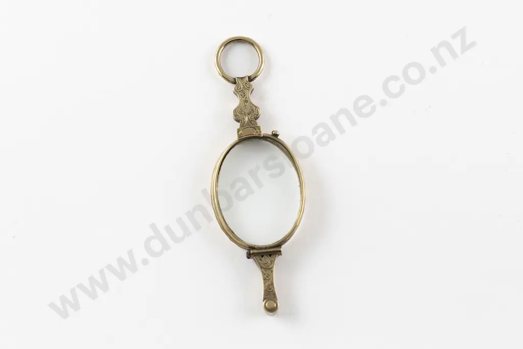 Victorian Gold Plated Folding Lorgnettes Image 1++