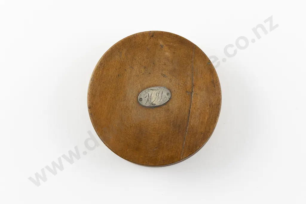 Early C19th Scottish Circular Fruitwood Snuff Box Image 1++