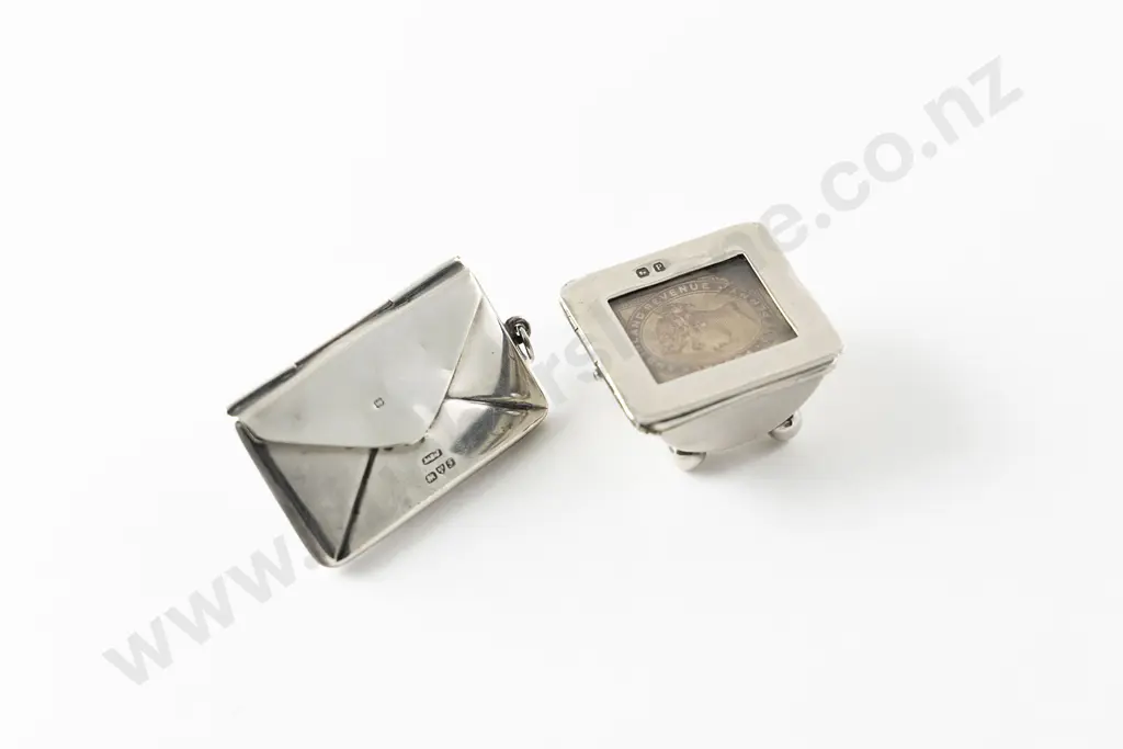 Victorian S/S Stamp Box and Stamp Case Image 1++