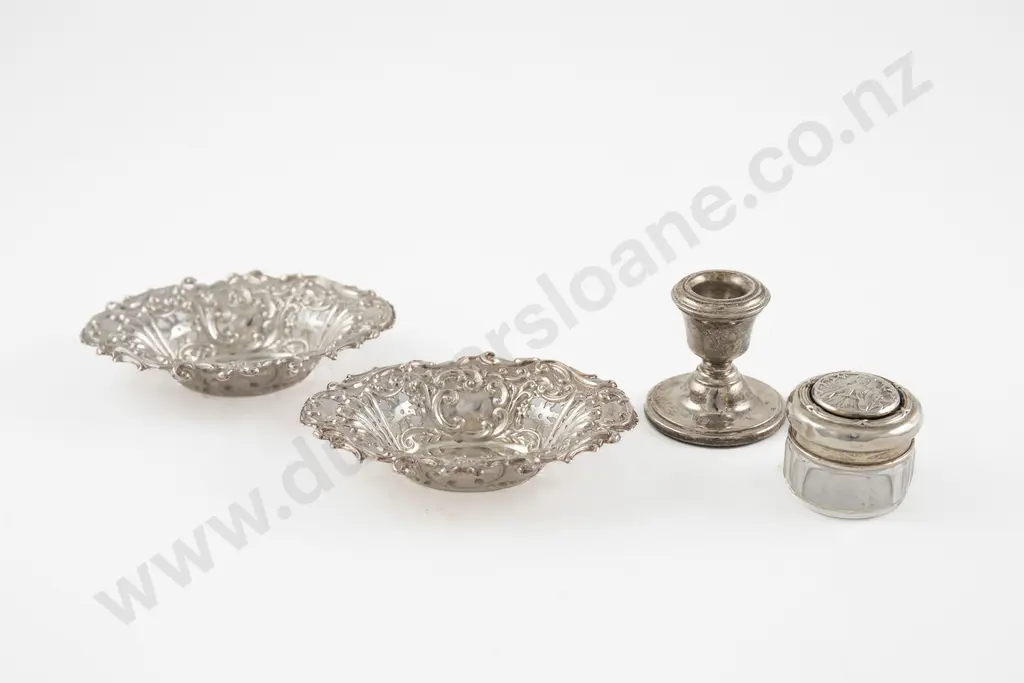 Pair Of Small Edw VII  S/S Oval Bon Bon Dishes Image 1++