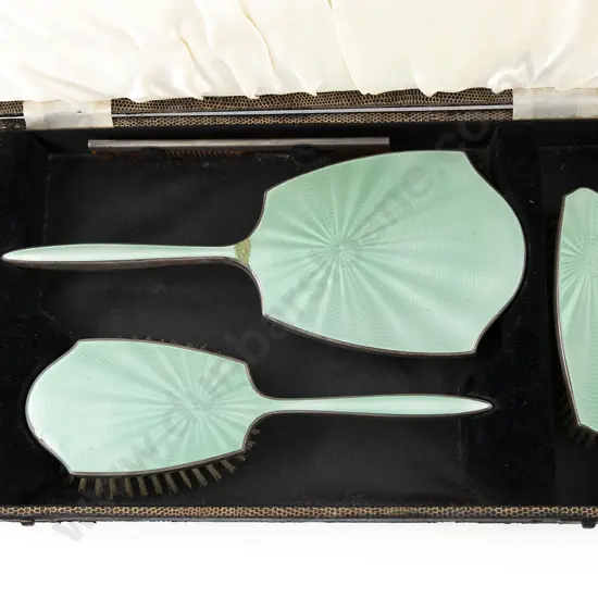 Art Deco Cased S/S 4 Piece Dressing Table Set