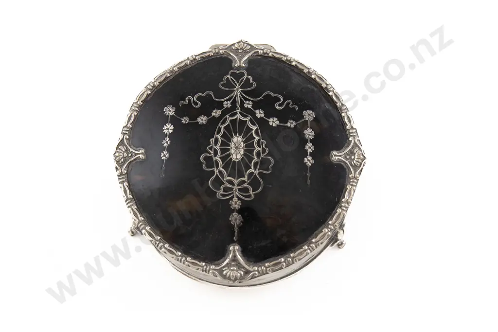 S/S Tortoiseshell & Pique Work Jewellery Box By Mappin & Webb Image 1++