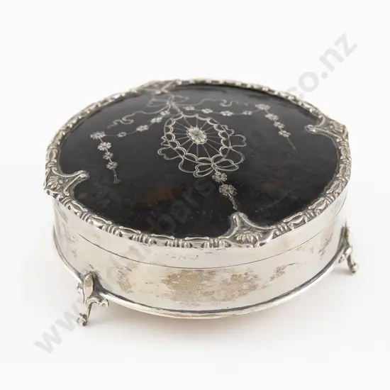 S/S Tortoiseshell & Pique Work Jewellery Box By Mappin & Webb