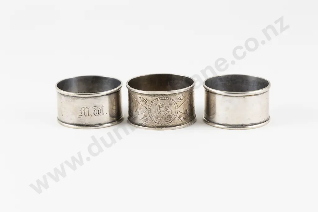 Three NZ S/S Napkin Rings Image 1++