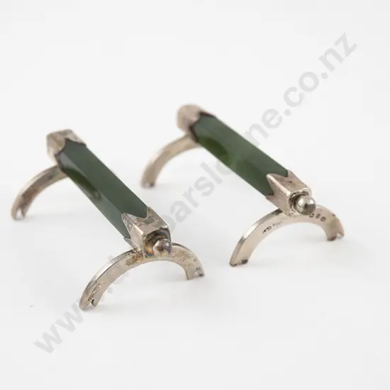 Pair Of Vict S/S & Greenstone Knife Rests