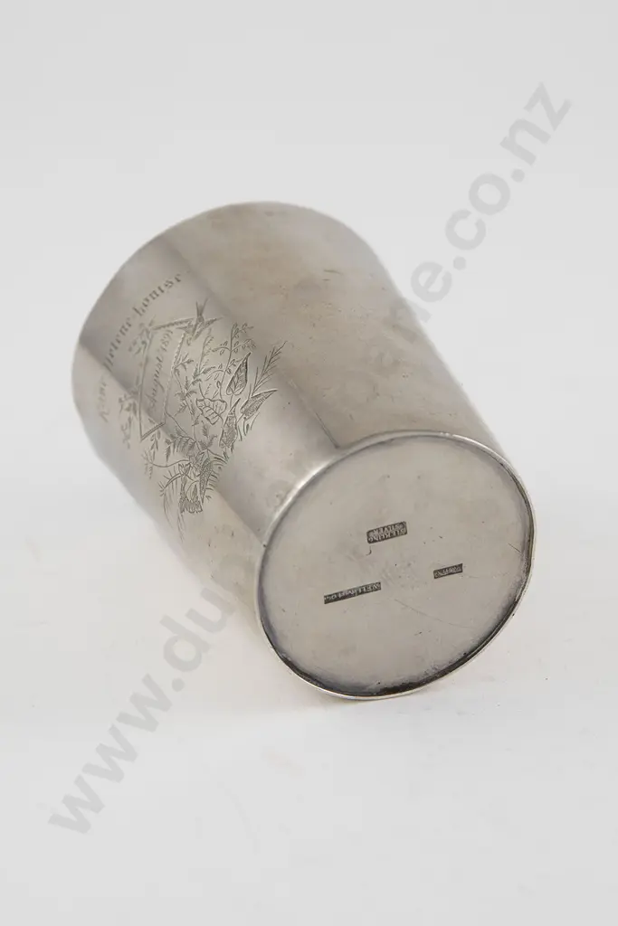 Rare C19th NZ S/S Beaker By Siegfried Kohn Of Wellington Image 1++