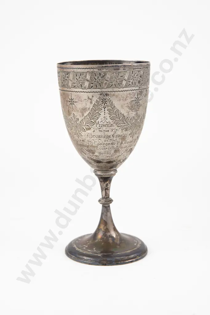 Vict S/S NZ Military Related Presentation Goblet Image 1++