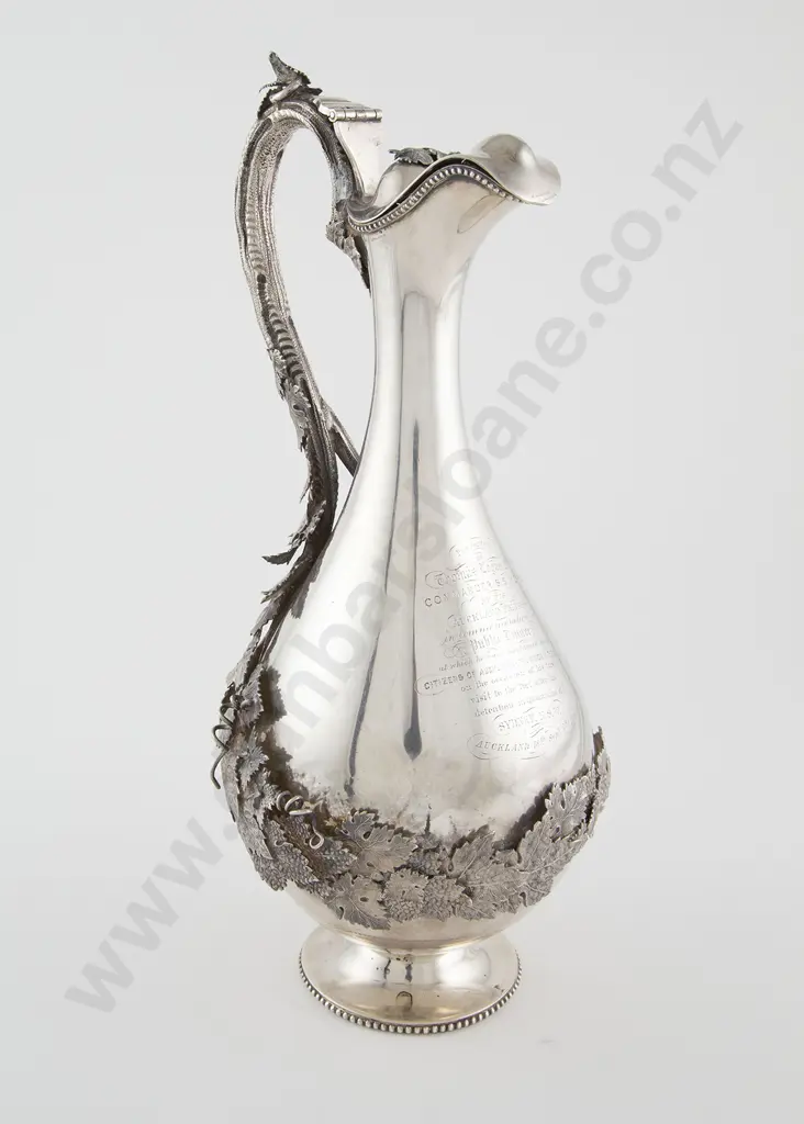 Rare C19th Australian Silver Wine Ewer By William Edwards Of Melbourne Image 1++