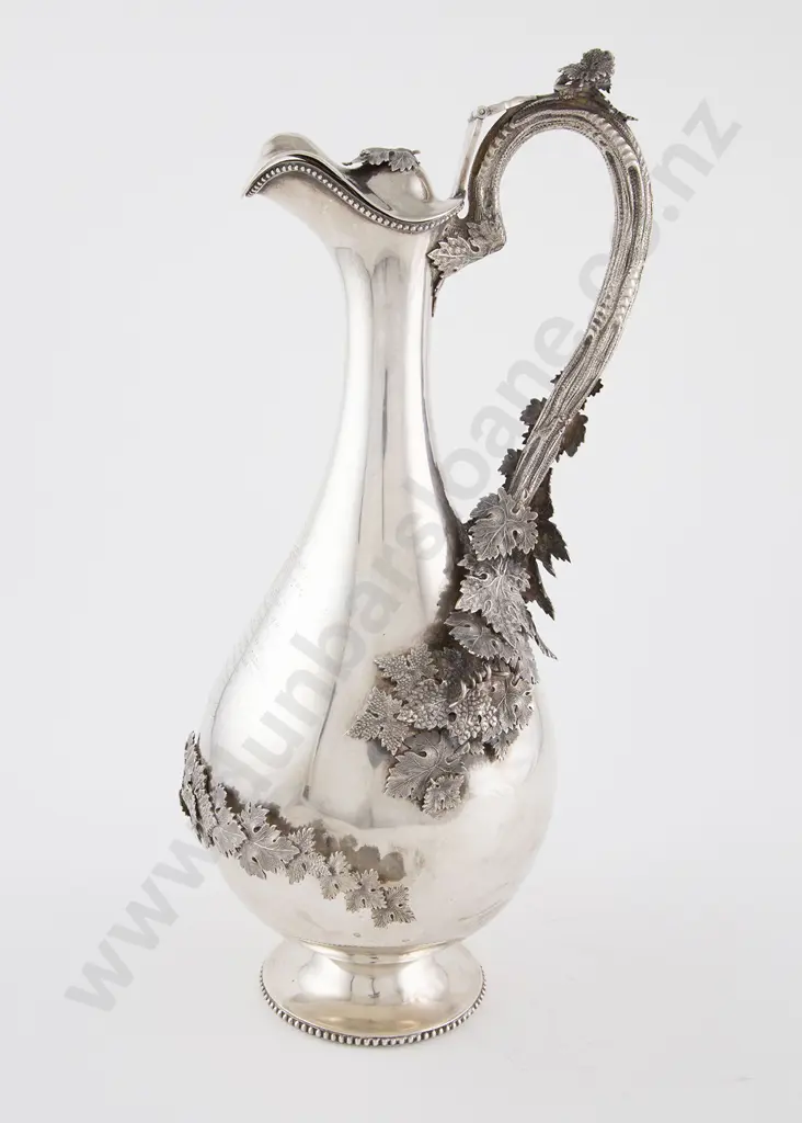 Rare C19th Australian Silver Wine Ewer By William Edwards Of Melbourne Image 1++