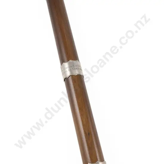 NZ S/S Mounted Masonic Presentation Wooden Baton