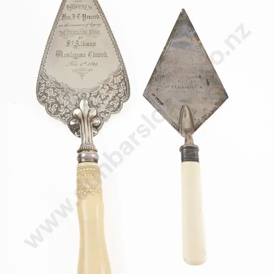 Two Cased S/S Presentation Trowels