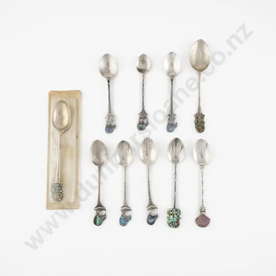 Ten NZ S/S & Paua Shell Spoons