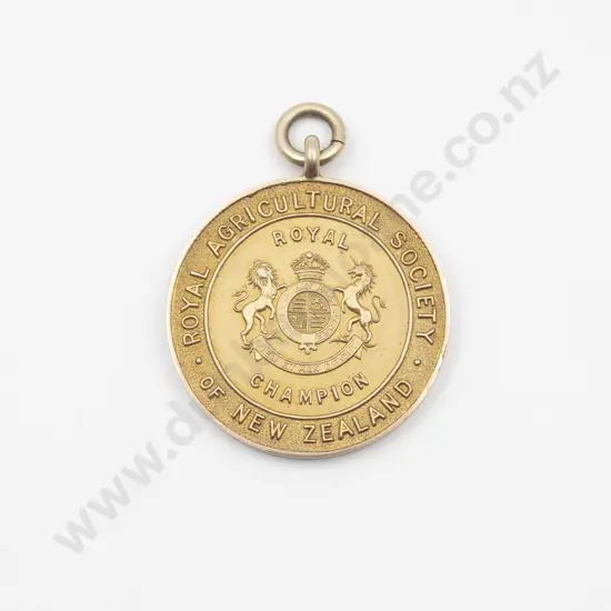 9ct Gold Royal Agricultural Society of NZ Medallion