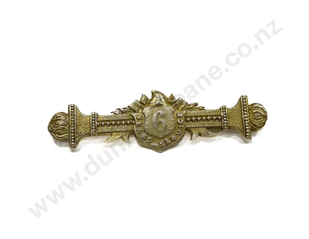 15ct Gold Six Year Long Service Fireman's Bar Image 1++