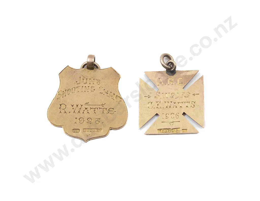 Two Rifle Club Fob Medals Image 1++