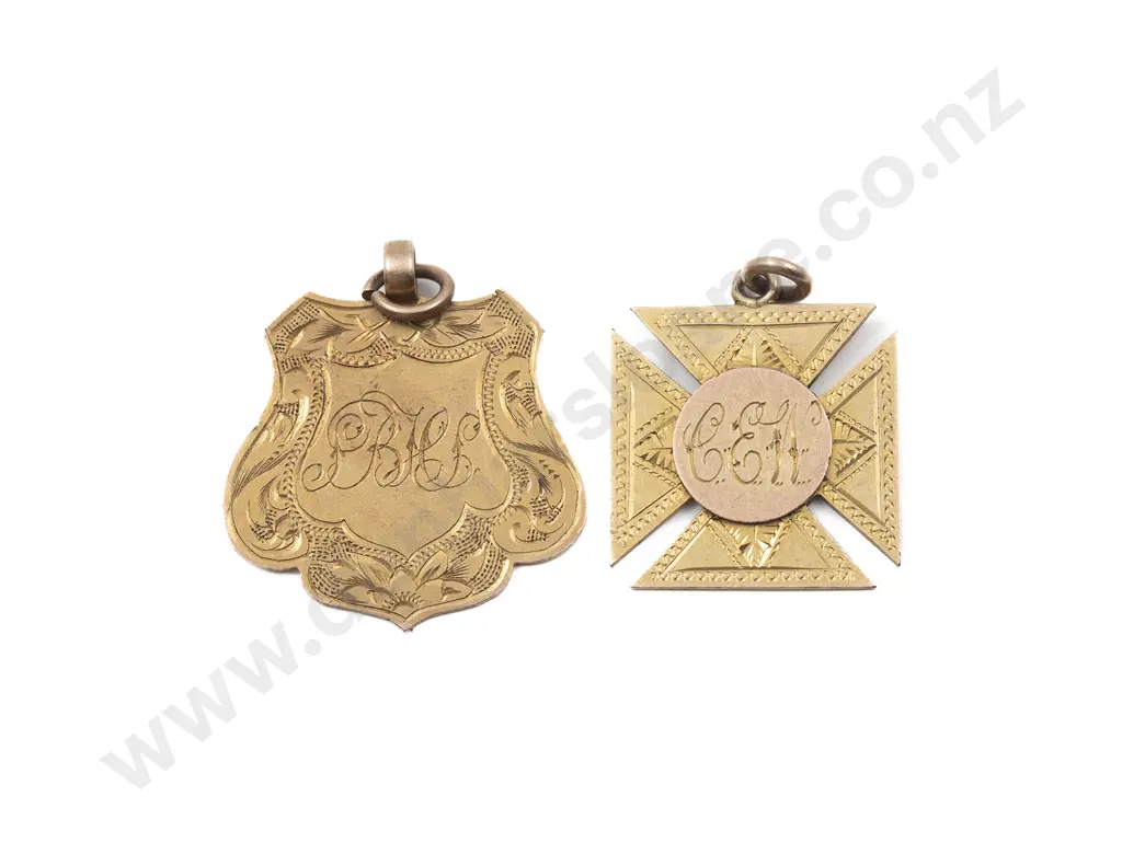 Two Rifle Club Fob Medals Image 1++