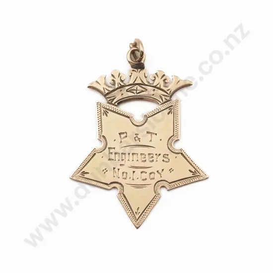 NZ 9ct P&T Engineers No.1 Coy Medallion