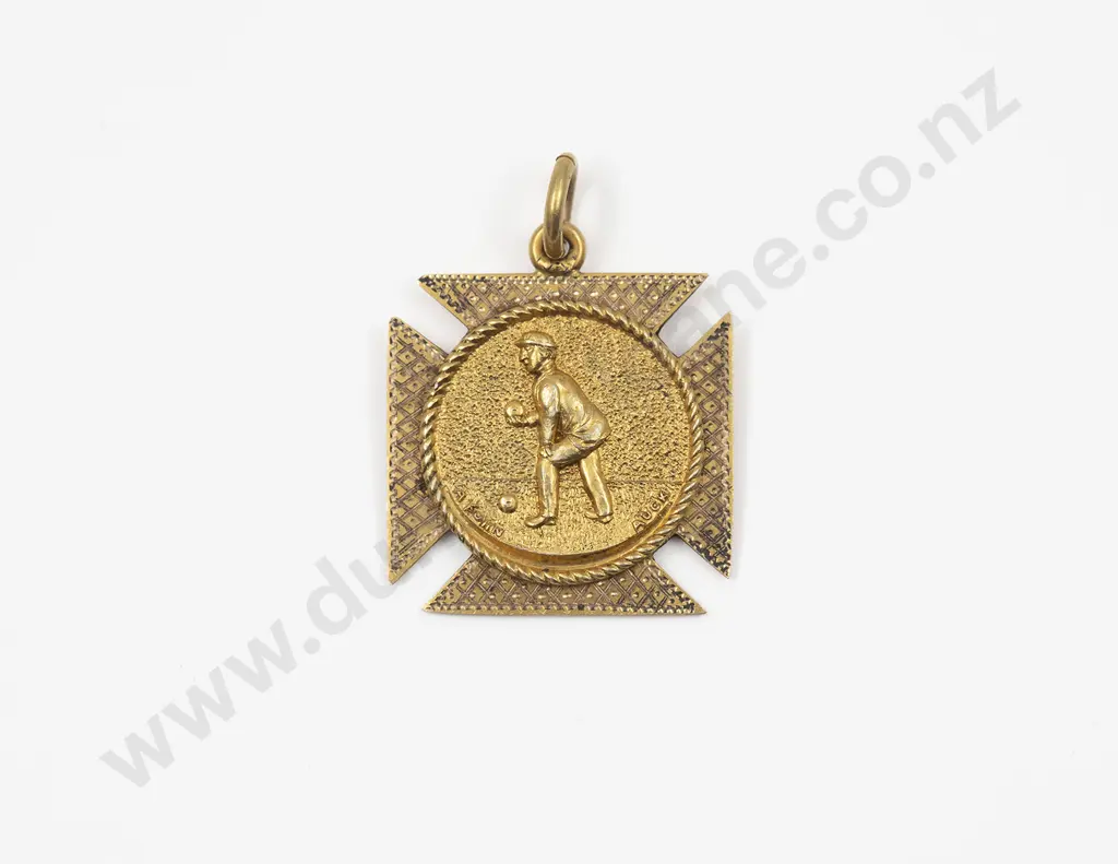 NZ Colonial 9ct Sports Medallion Image 1++
