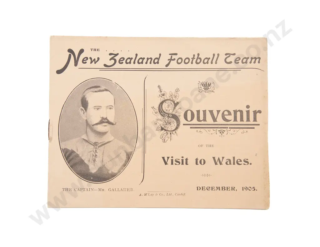 NZ Historical 9ct and Enamel NZ v Wales Rugby Brooch Image 1++