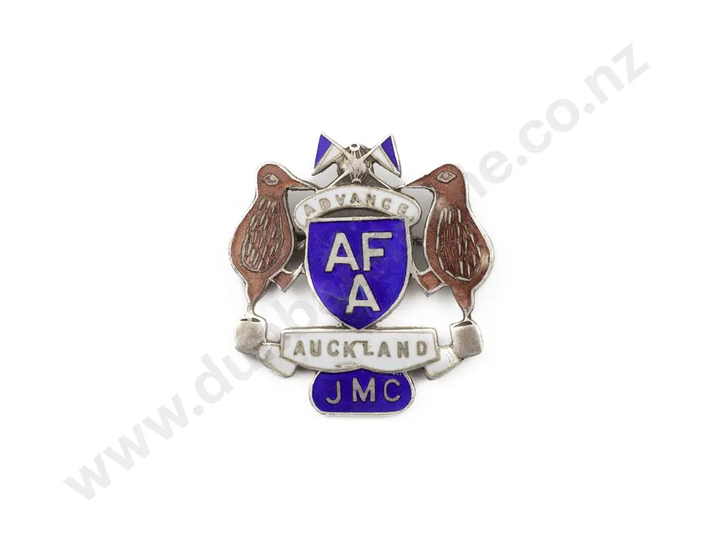 Late C19th NZ Silver and Enamel Auckland Football Association Badge Image 1++