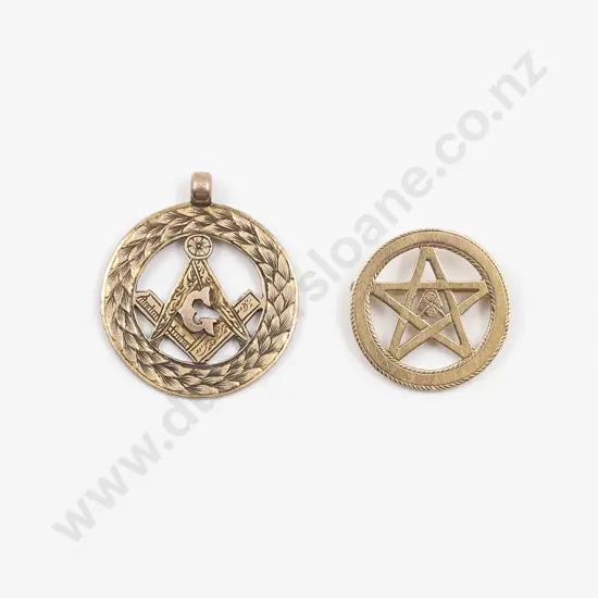 Two NZ 15ct & 9ct Masonic Medallions