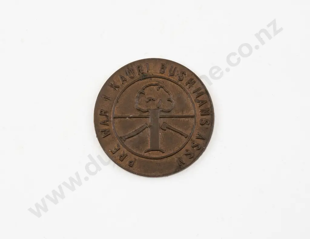C1936 Copper Pre-War I Kauri Bushmens Association Founders Penny Image 1++