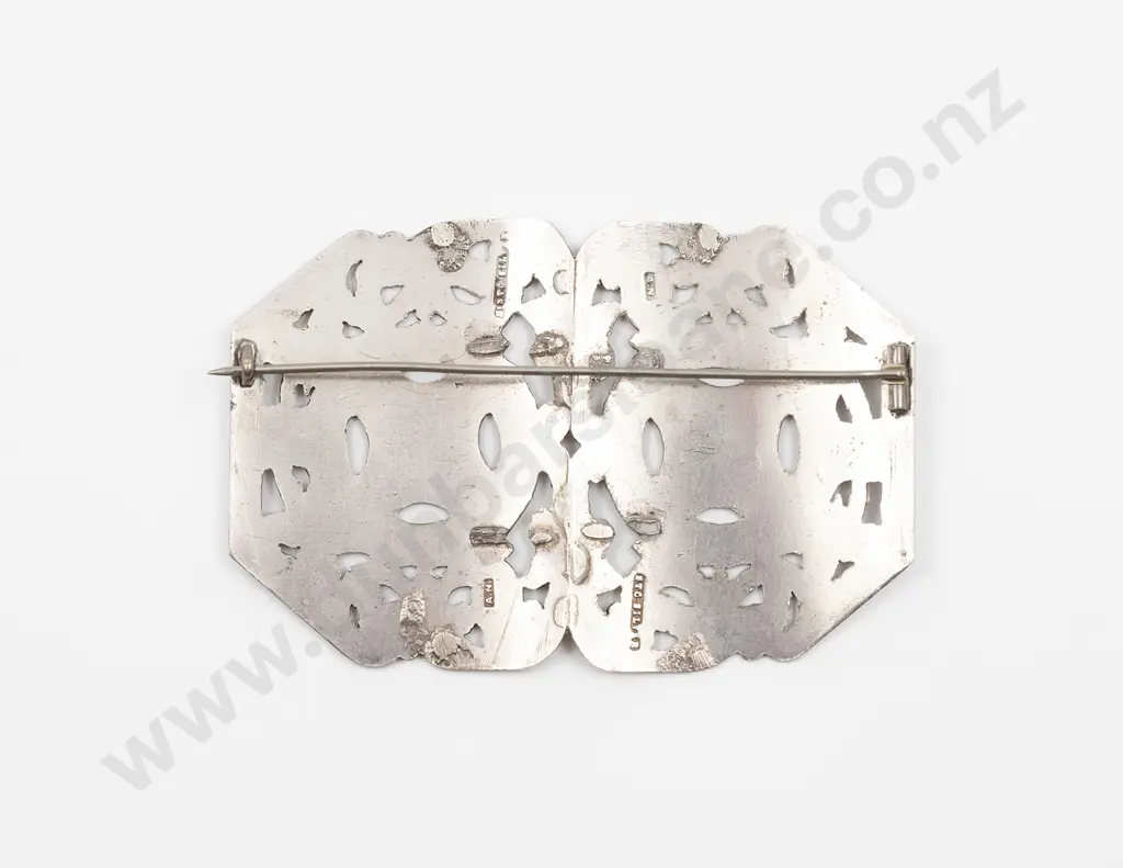 NZ Silver Two Section Buckle Made in a Brooch Image 1++